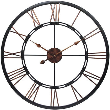 Artsy Wall Black and Bronze Large Open Face 28'' Wall Clock